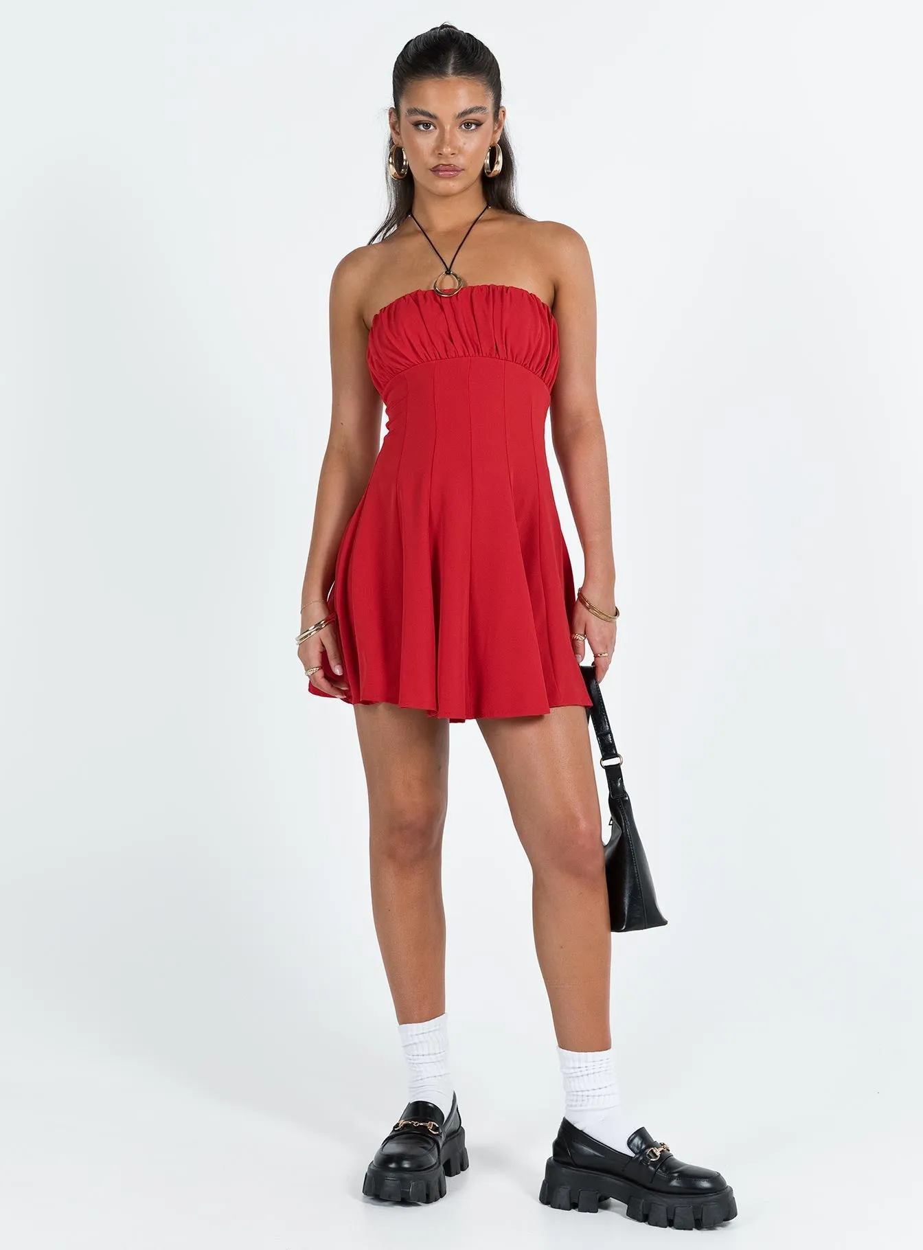Largo Strapless Mini Dress Red sold by Princess Polly product image thumbnail 3