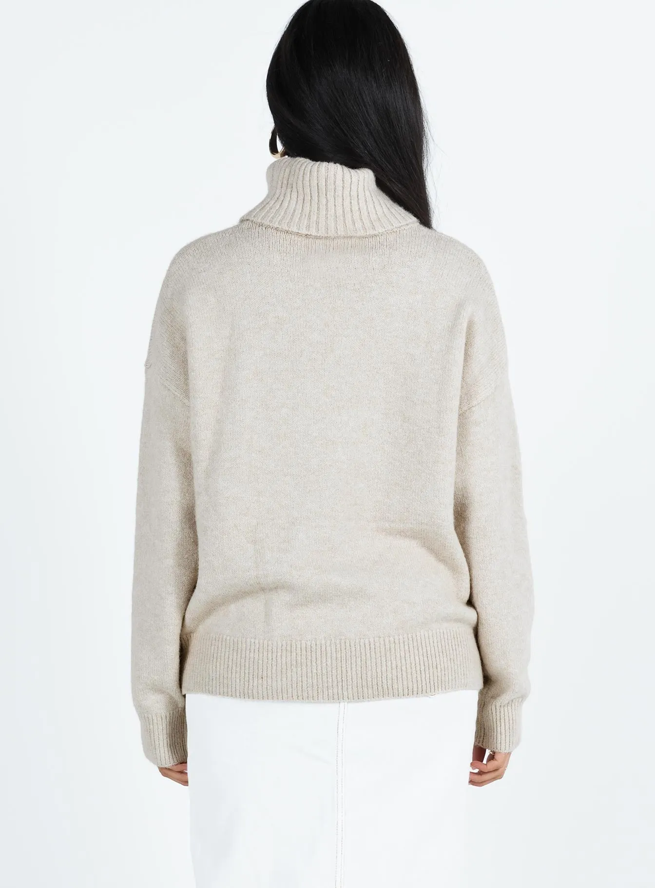 Oswin Turtleneck Sweater Oatmeal sold by Princess Polly product image thumbnail 5