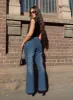 Ralbartia Stripe Belted Jeans Mid Wash sold by Princess Polly