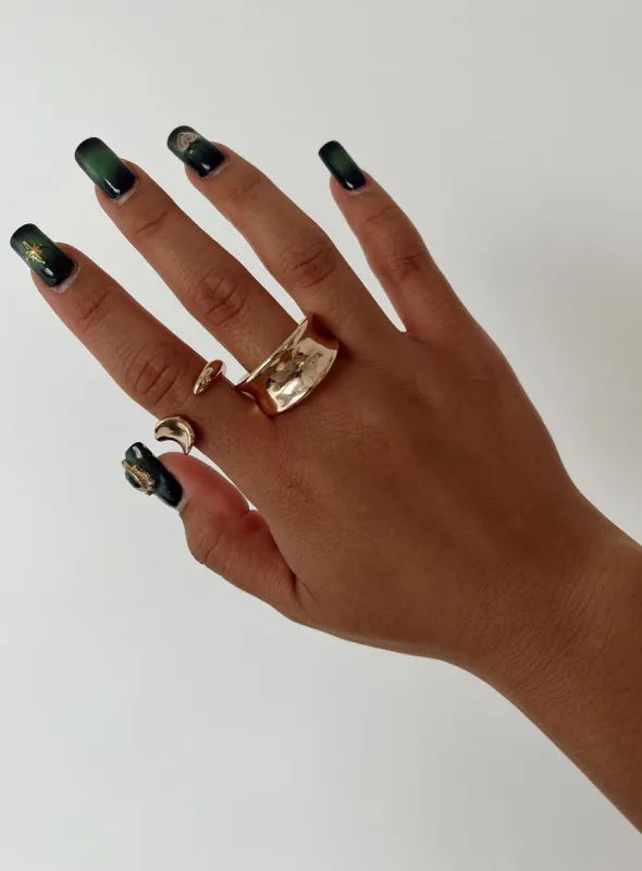 Bettina Ring Pack Gold sold by Princess Polly