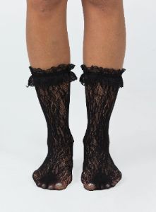 Liani Ruffle Socks Black sold by Princess Polly