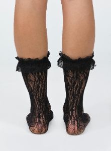 Liani Ruffle Socks Black sold by Princess Polly