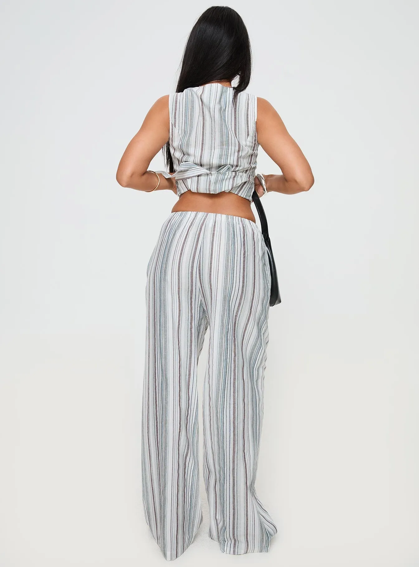 Flutters Pants White / Blue Stripe sold by Princess Polly product image thumbnail 5