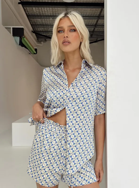 Ziggy Short Sleeve Shirt Blue sold by Princess Polly