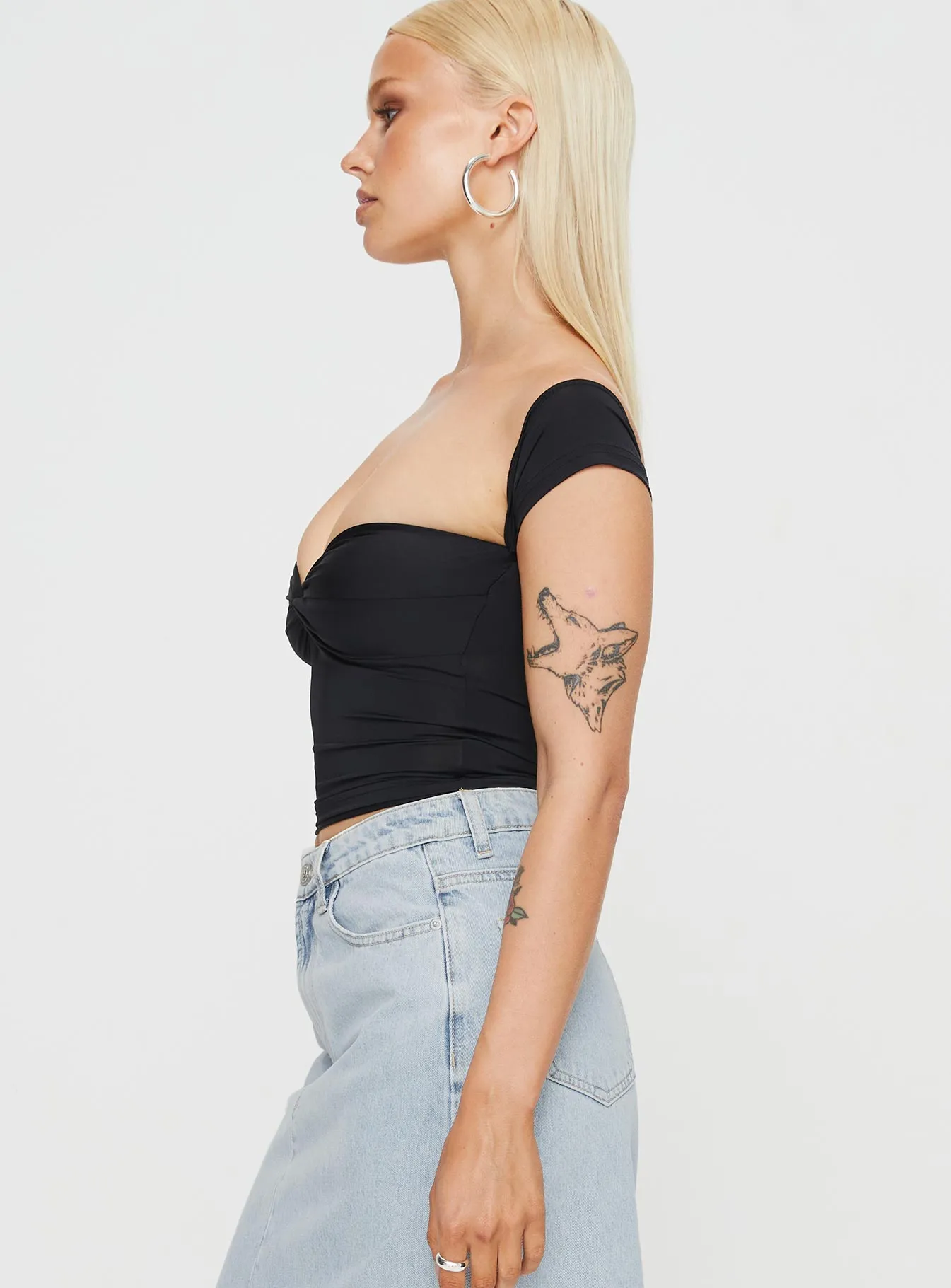 Larisha Off The Shoulder Top Black sold by Princess Polly product image thumbnail 4