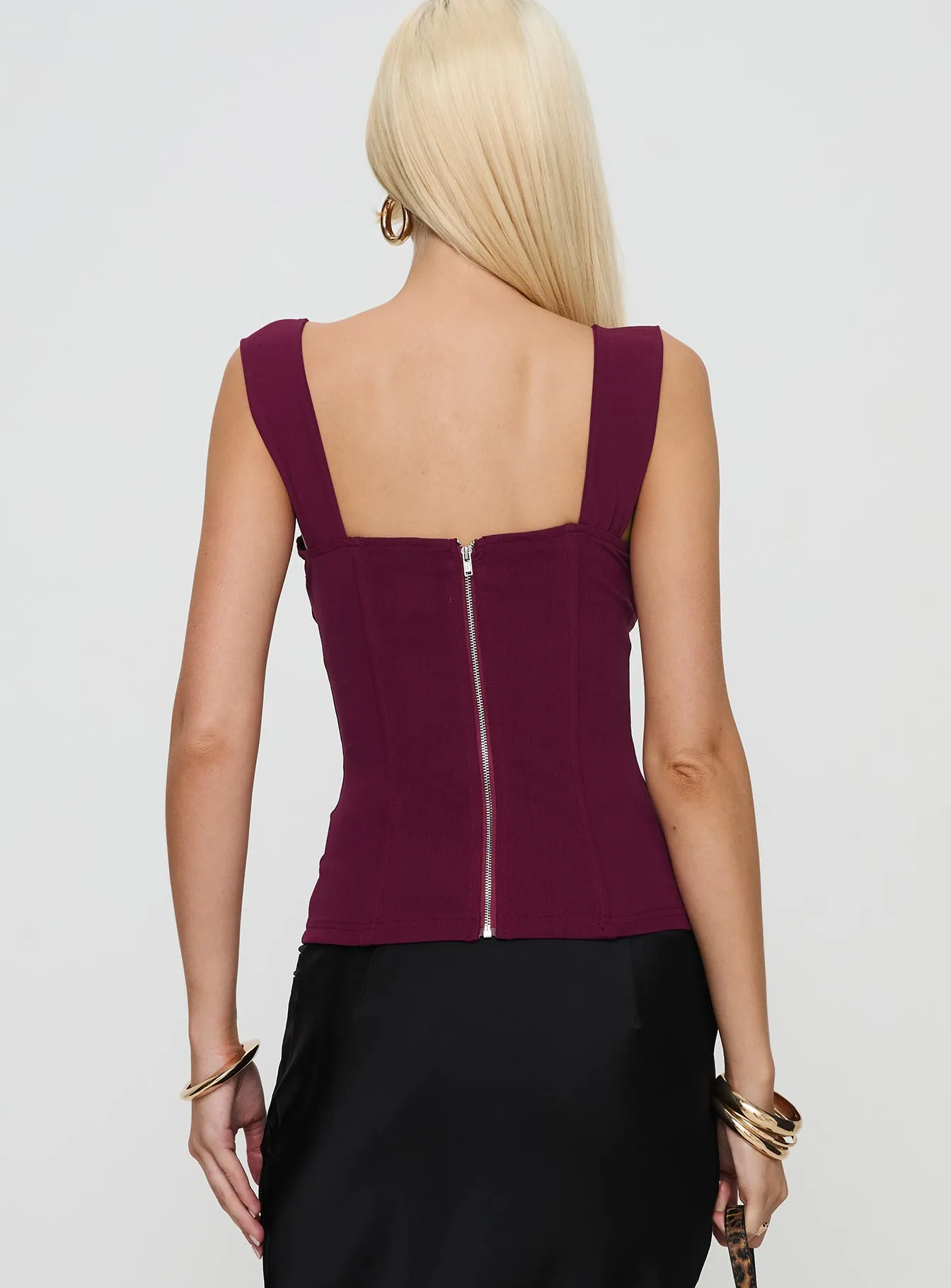 Kyrie Longline Corset Top Purple sold by Princess Polly product image thumbnail 5