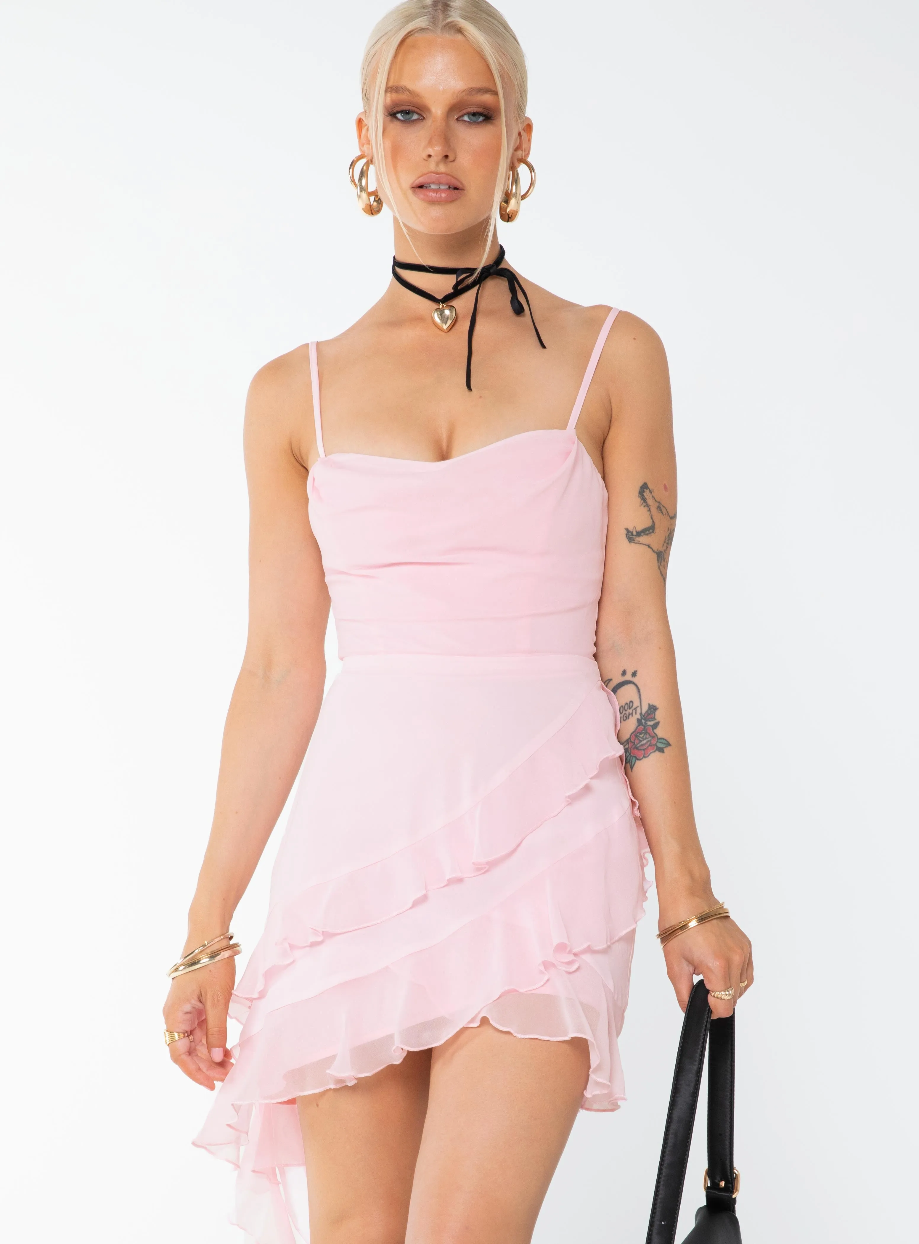 Sopha Frill Mini Dress Pink sold by Princess Polly product image thumbnail 2
