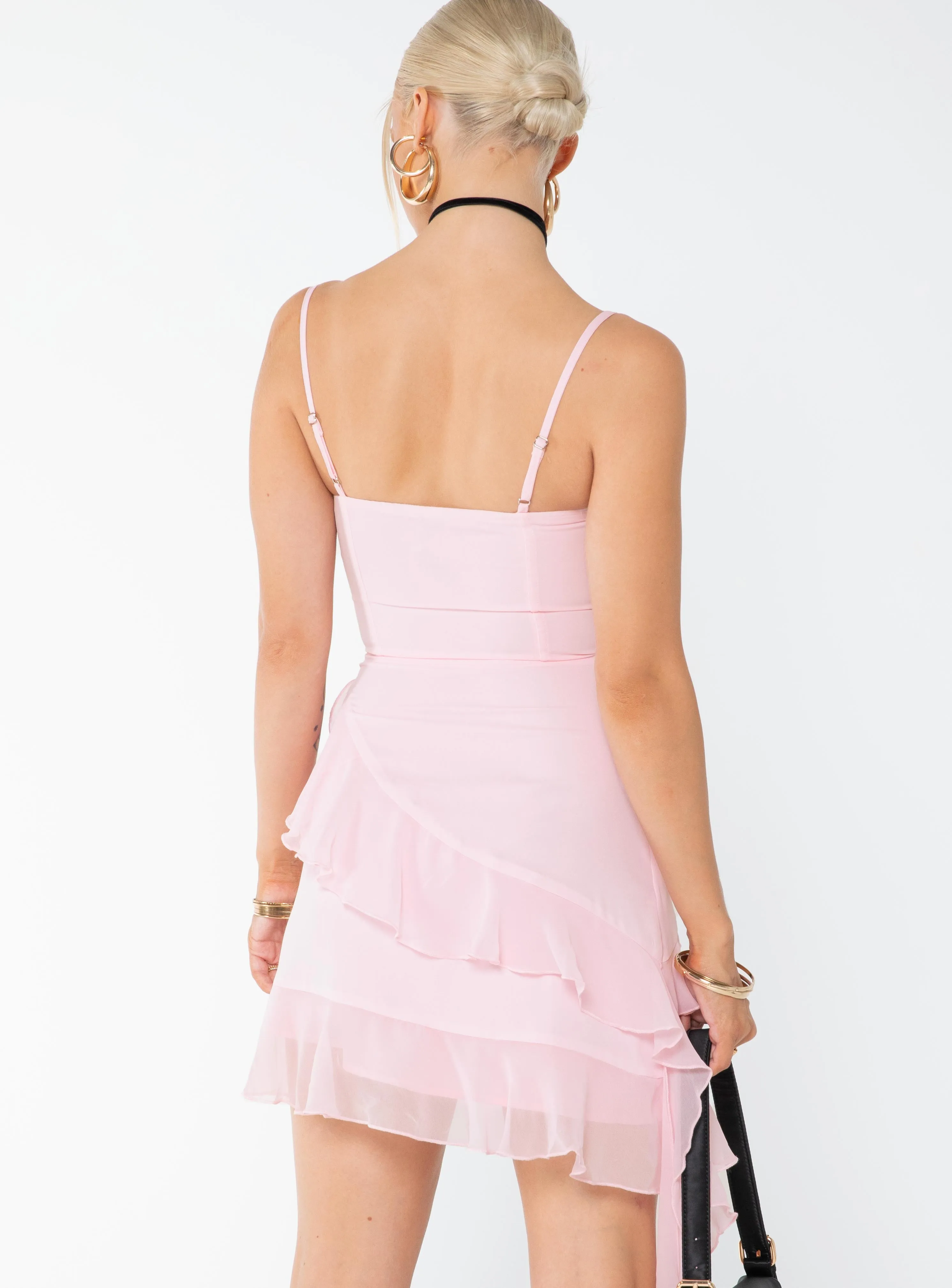 Sopha Frill Mini Dress Pink sold by Princess Polly product image thumbnail 5