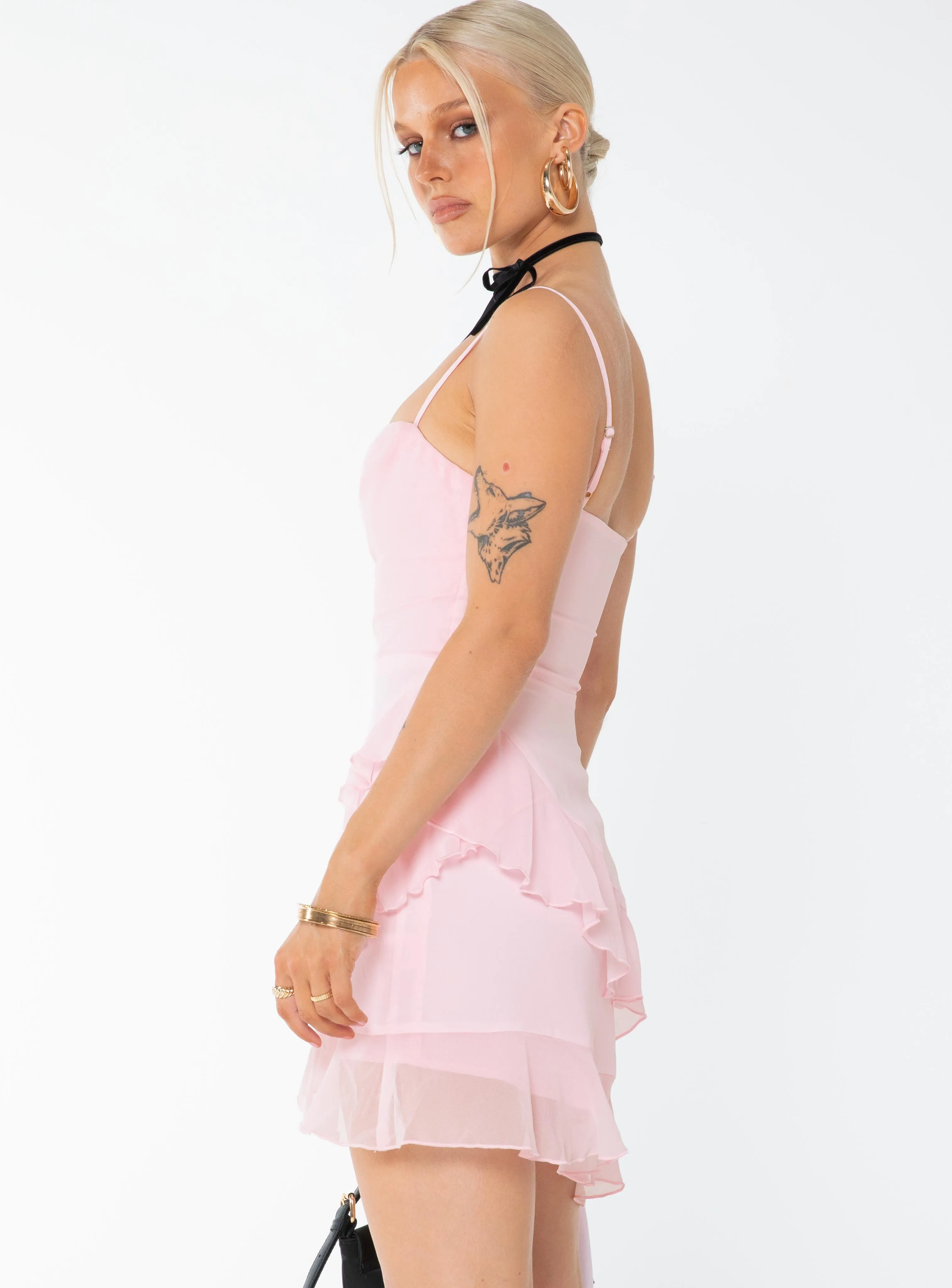 Sopha Frill Mini Dress Pink sold by Princess Polly product image thumbnail 4