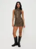 Ceejay Faux Leather Top Brown sold by Princess Polly