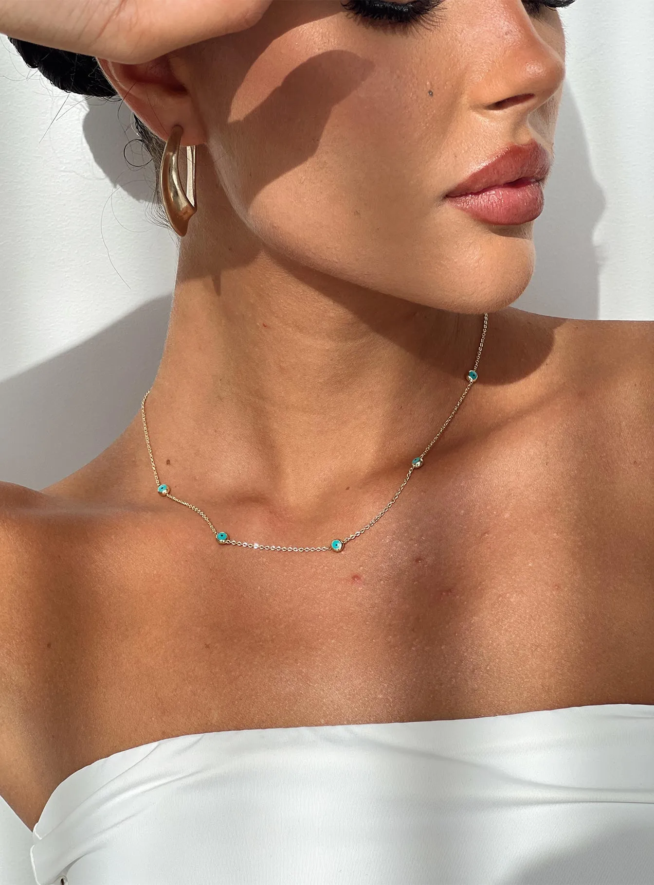 Josue Gem Necklace Gold sold by Princess Polly