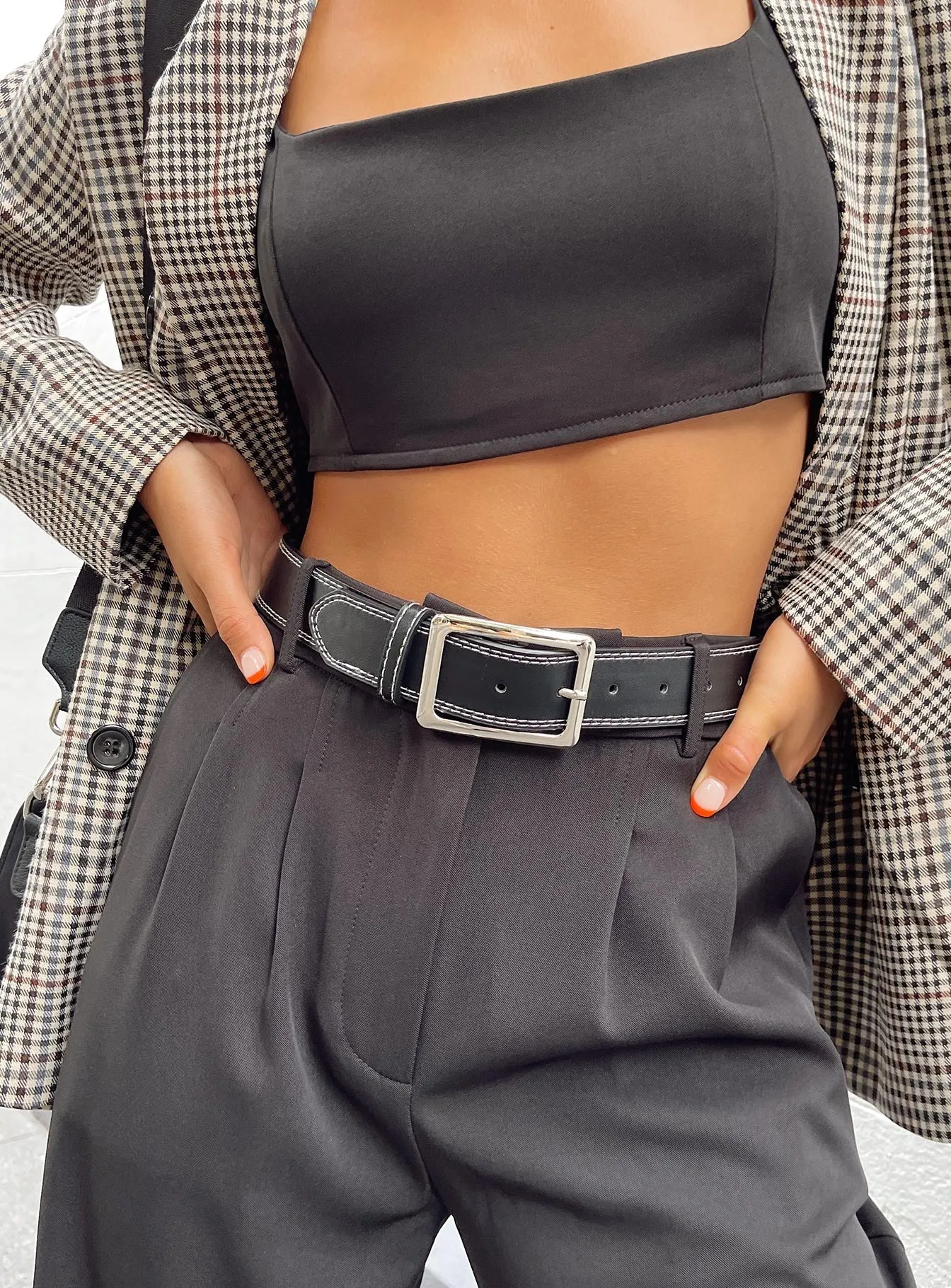 Sydney Contrast Stitch Belt Black sold by Princess Polly product image thumbnail 5