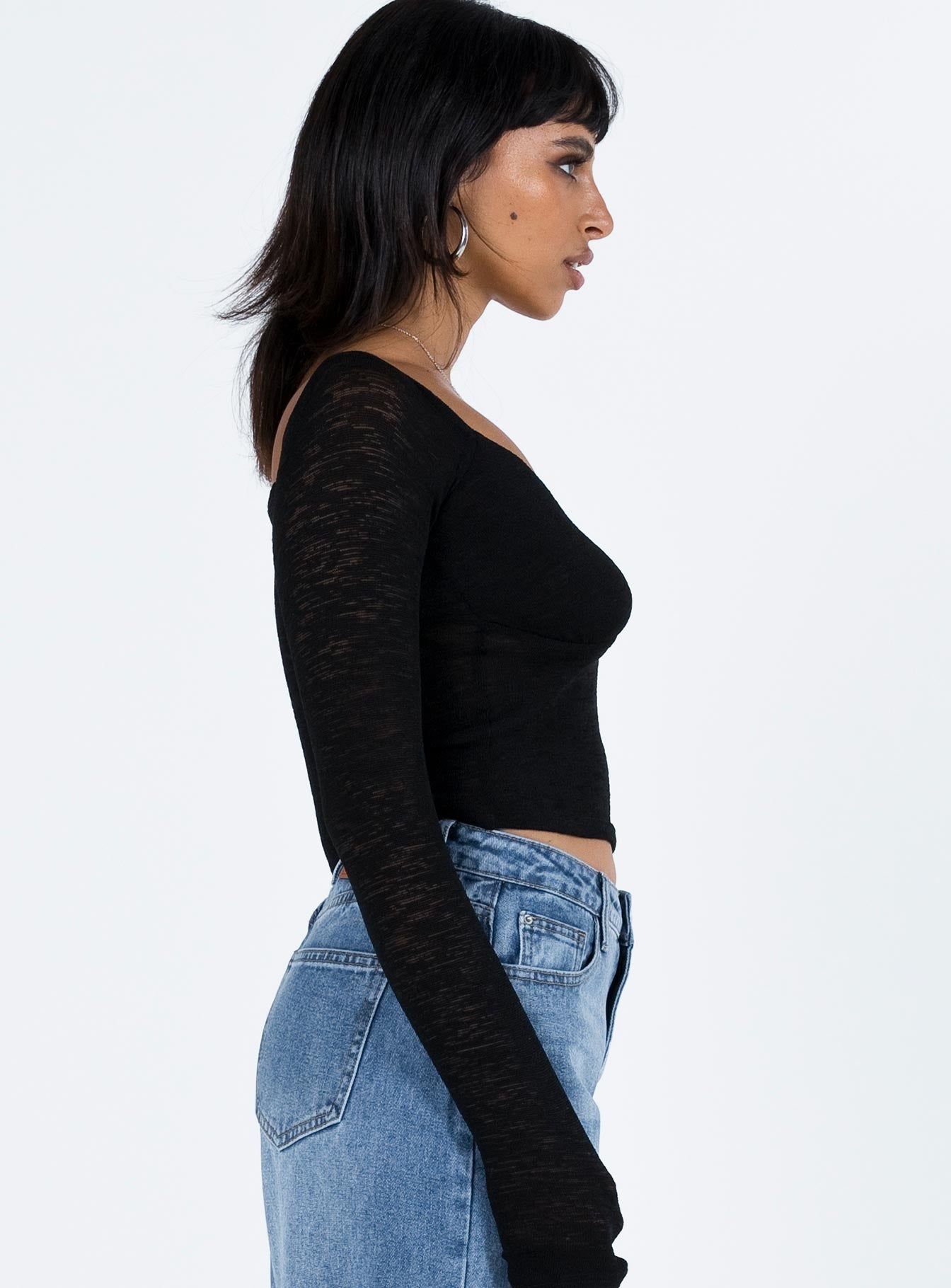 Zelda Off The Shoulder Top Black sold by Princess Polly product image thumbnail 3