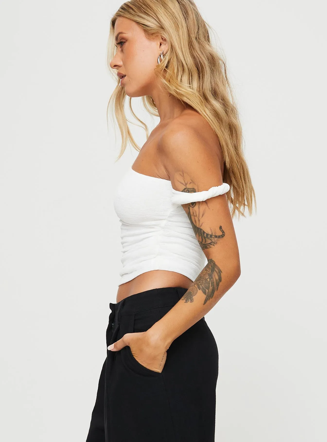 Messenger One Shoulder Top White sold by Princess Polly product image thumbnail 5