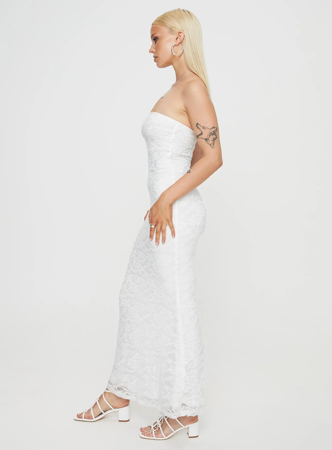 Lavelle Strapless Maxi Dress White sold by Princess Polly product image thumbnail 4