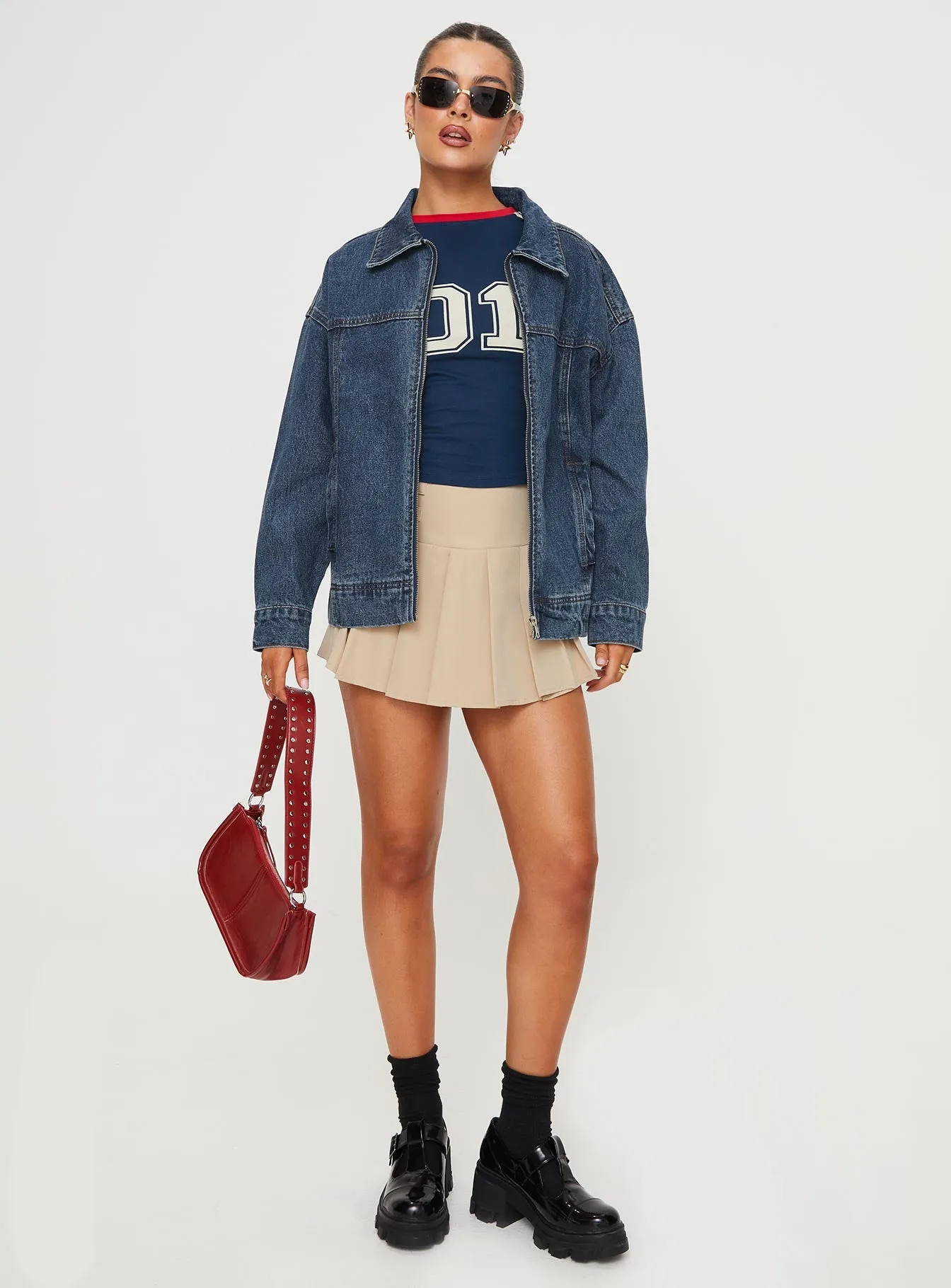 Goldsmith Denim Bomber Jacket Mid Wash sold by Princess Polly product image thumbnail 3