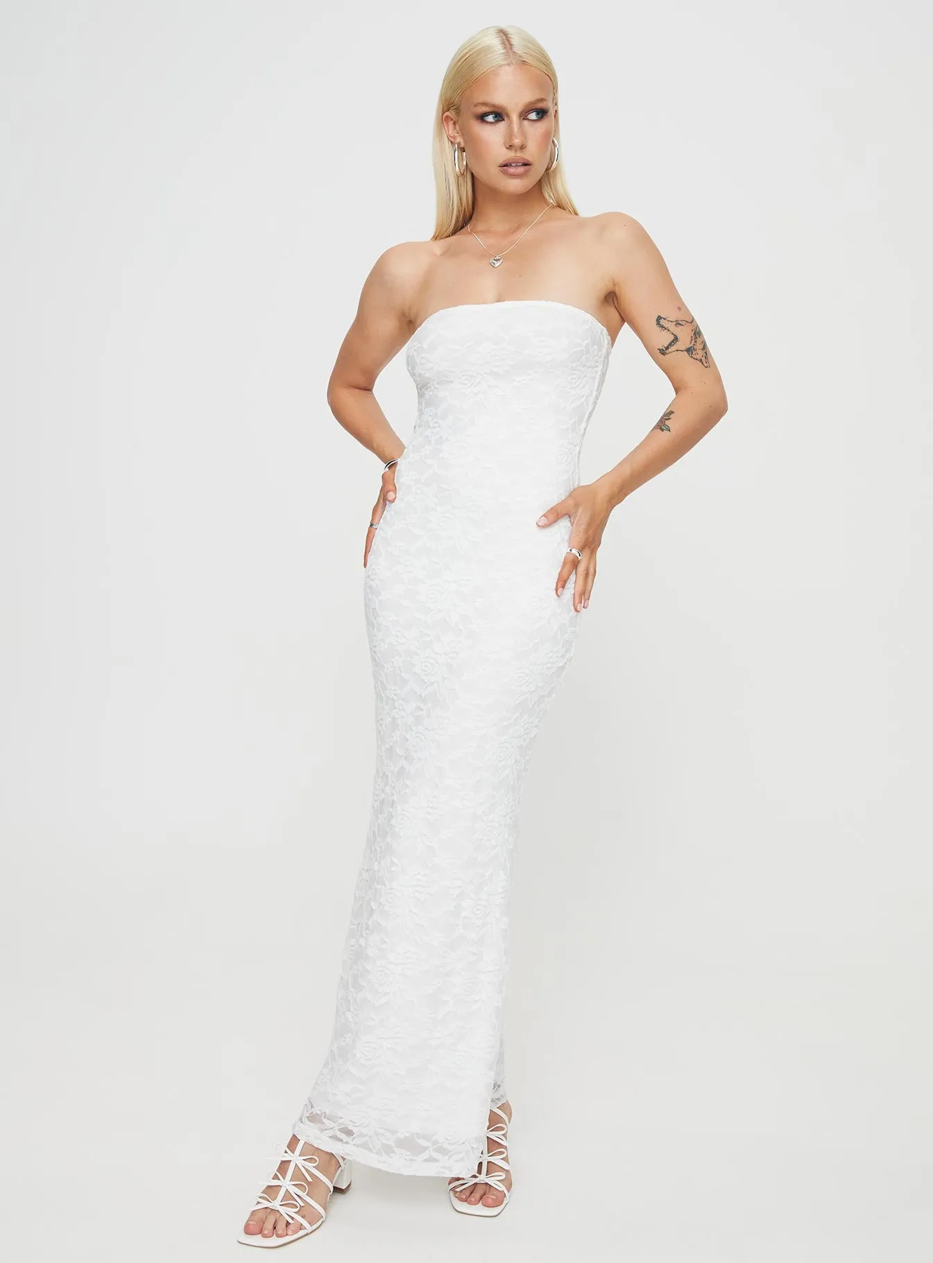 Lavelle Strapless Maxi Dress White sold by Princess Polly product image thumbnail 3