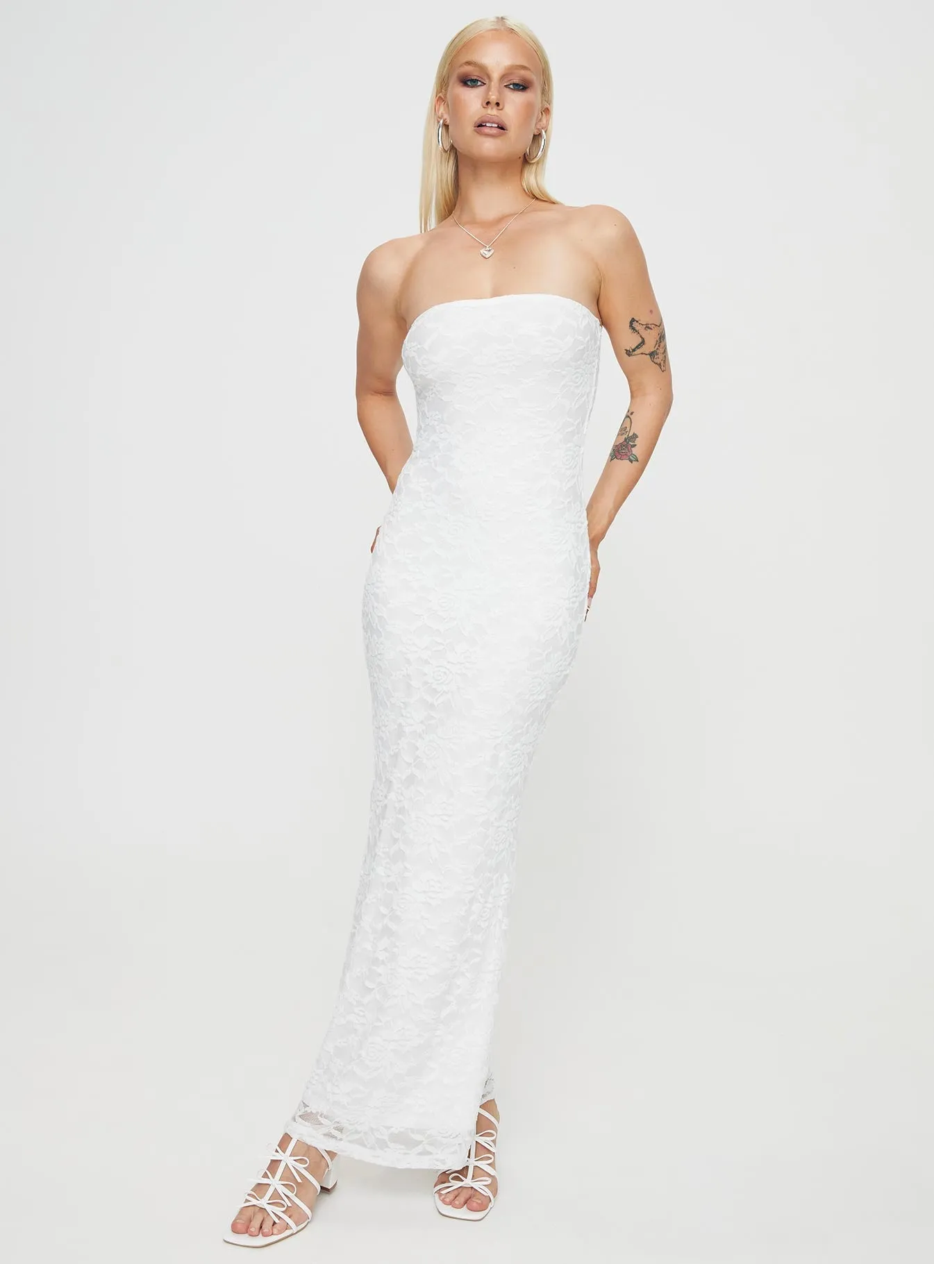 Lavelle Strapless Maxi Dress White sold by Princess Polly product image thumbnail 2