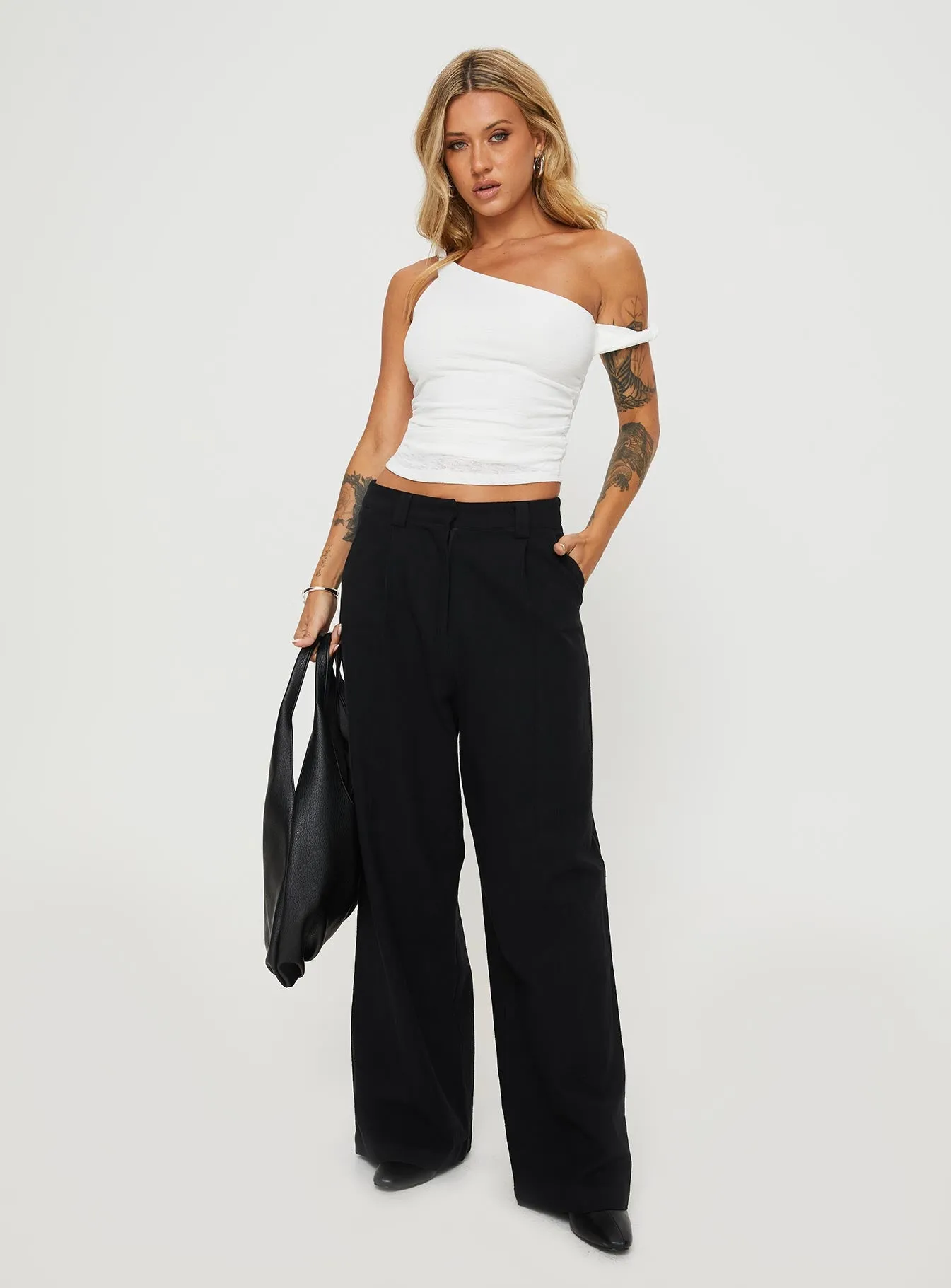 Messenger One Shoulder Top White sold by Princess Polly product image thumbnail 4