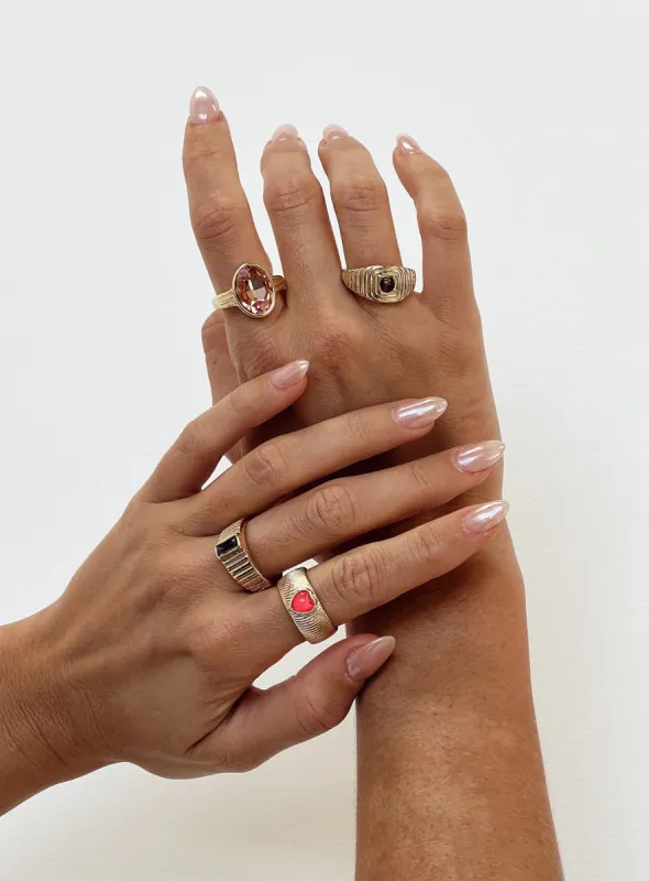 Eastcrest Ring Pack Gold / Multi sold by Princess Polly