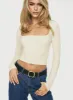 Back In Time Long Sleeve Top Cream sold by Princess Polly
