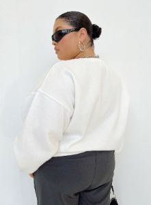Palm Springs Sweatshirt White Curve sold by Princess Polly