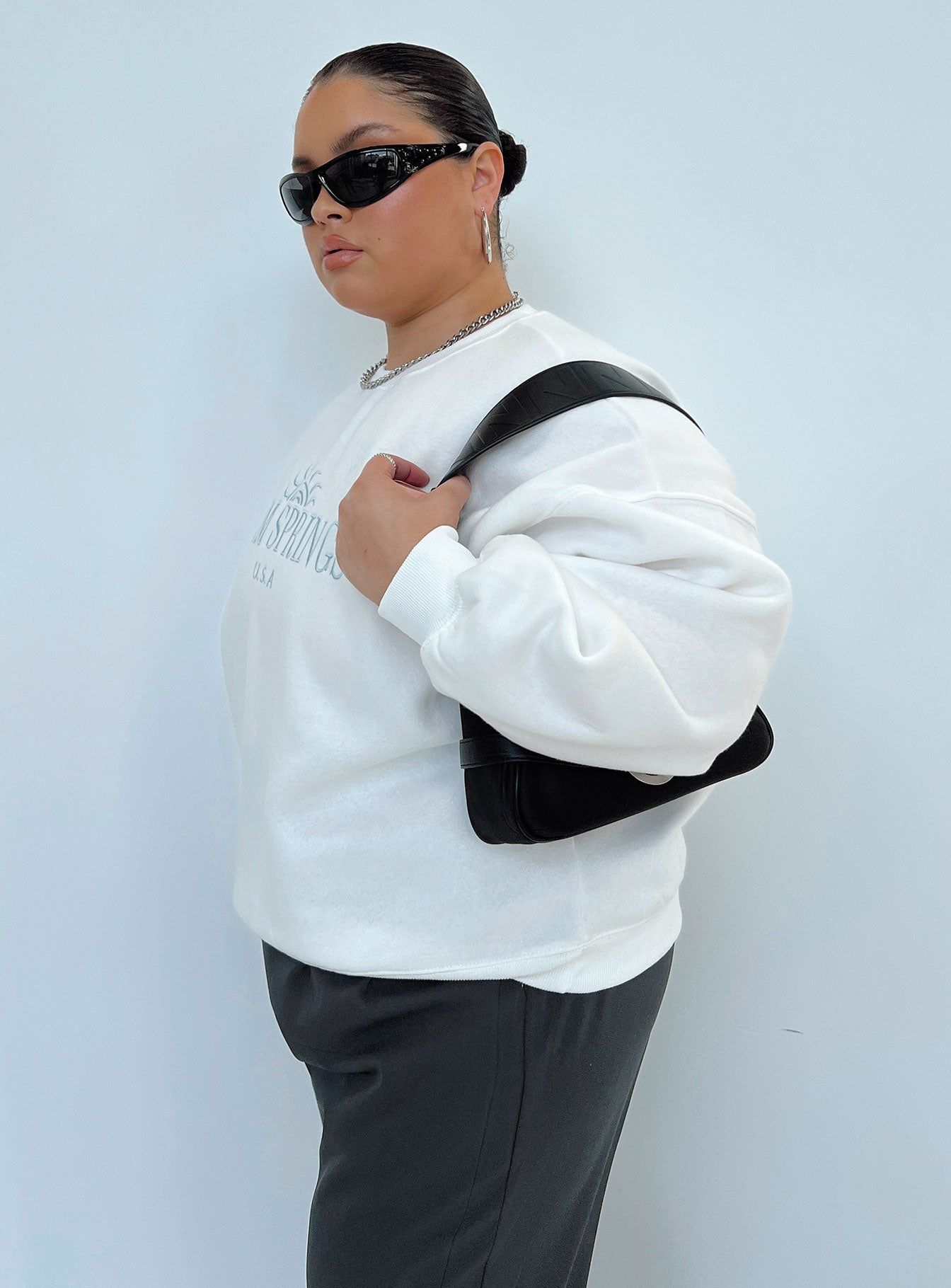 Palm Springs Sweatshirt White Curve sold by Princess Polly product image thumbnail 3