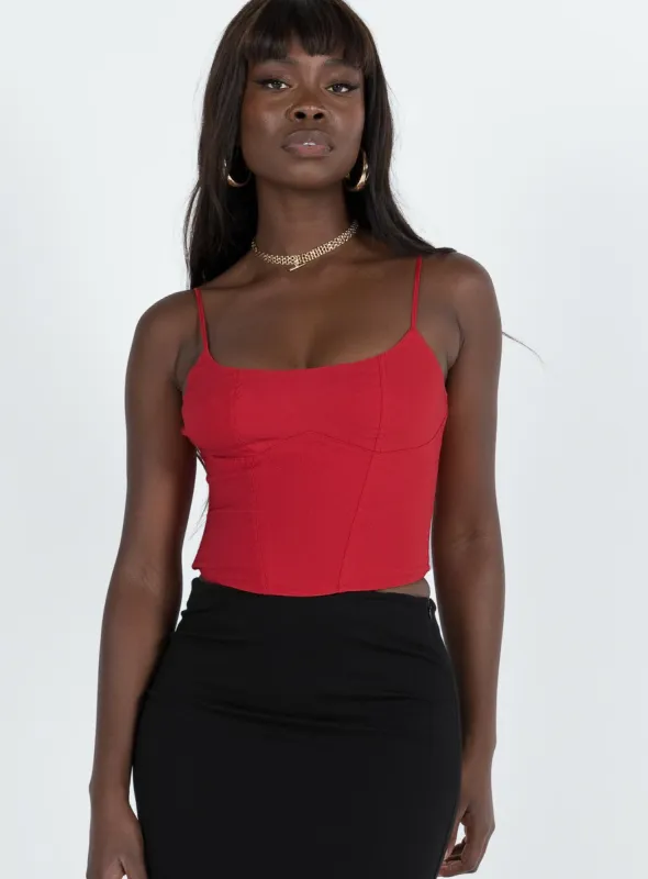Dia Corset Top Red sold by Princess Polly