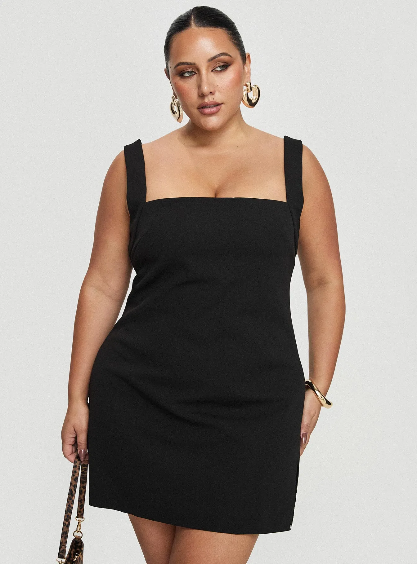 Bombshell Mini Dress Black Curve sold by Princess Polly