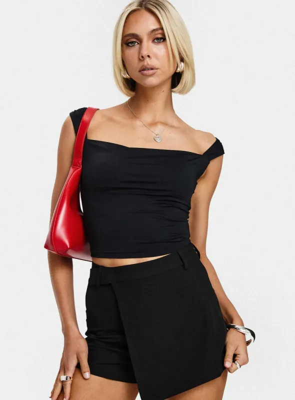 Unwind Top Black sold by Princess Polly