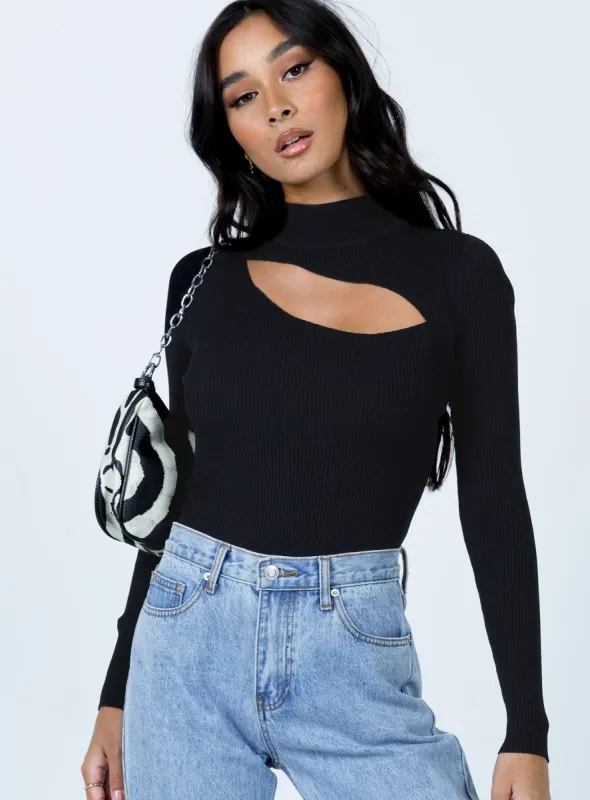 Azalea Long Sleeve Bodysuit Black sold by Princess Polly