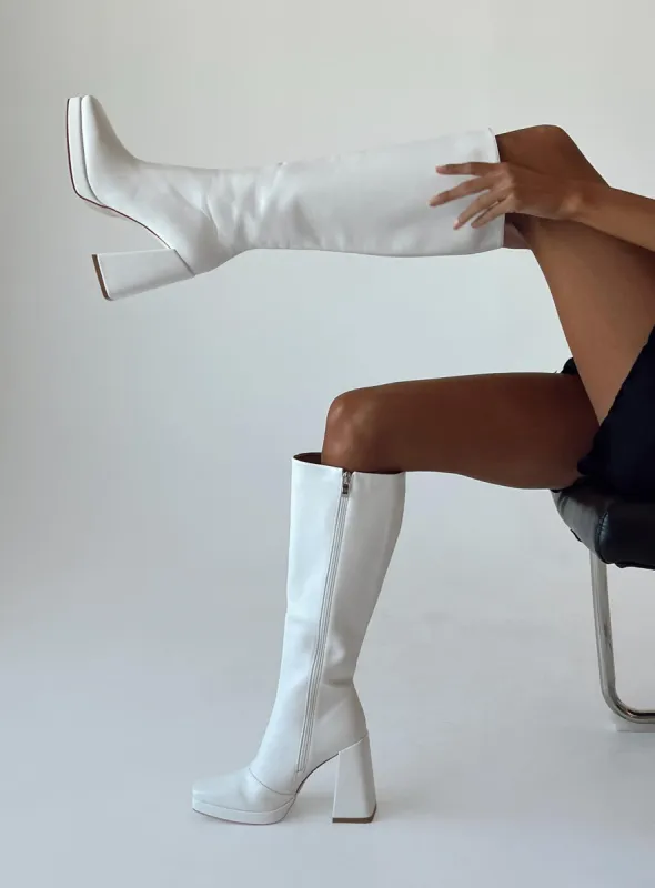 Montgomery Boots Matte White sold by Princess Polly