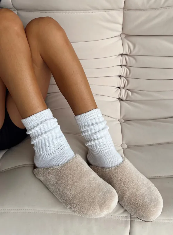 Arline Slide On Flats Beige sold by Princess Polly