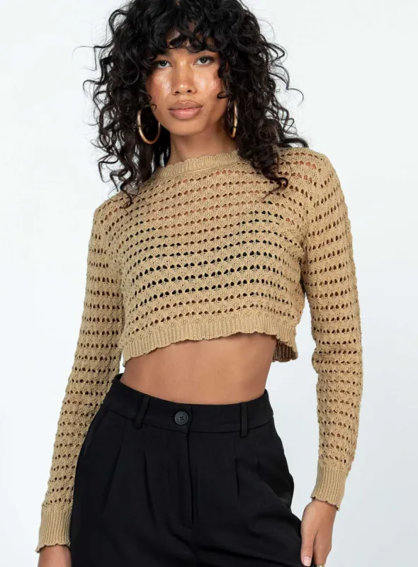 Terra Knit Sweater Beige sold by Princess Polly