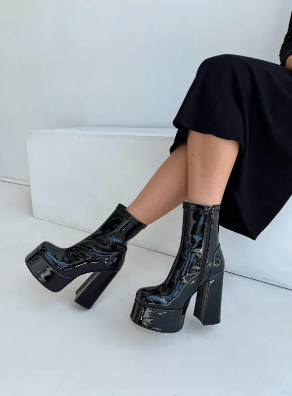 Libby Platform Boots Black sold by Princess Polly