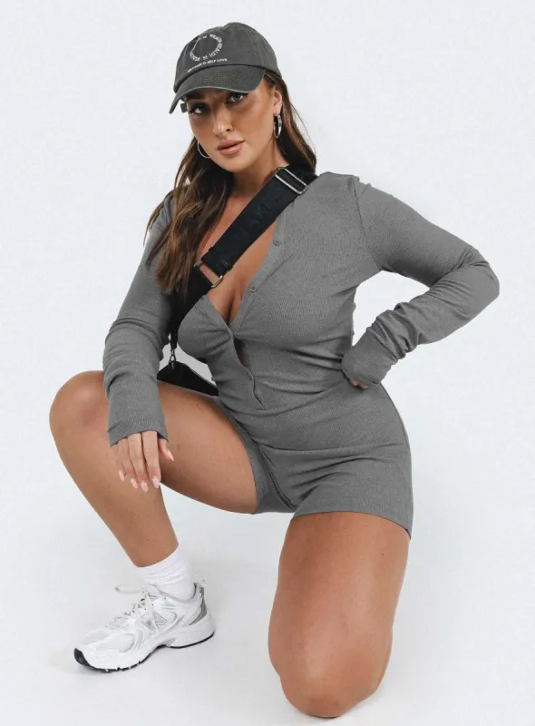 Angel Romper Dark Grey sold by Princess Polly
