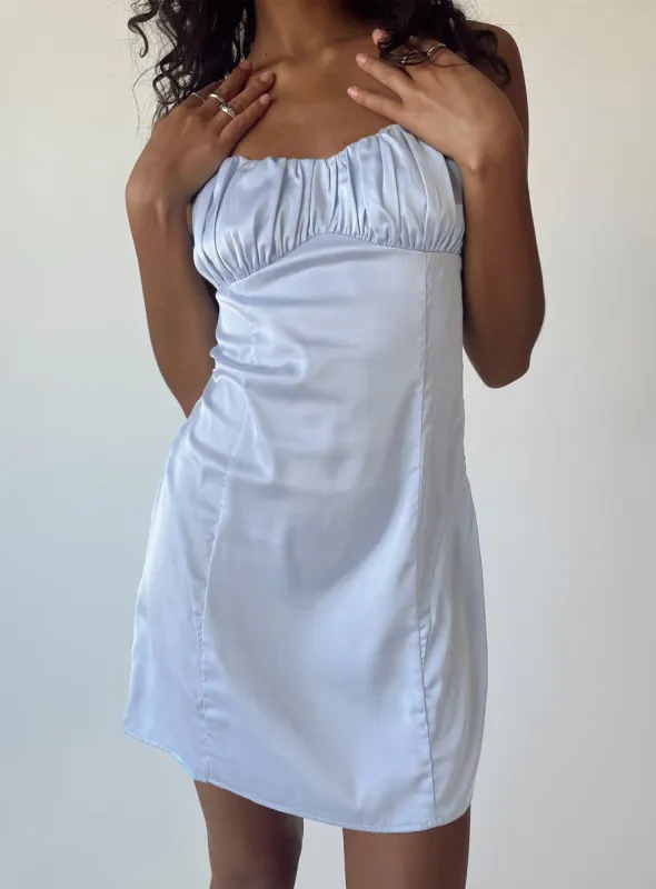 Zaxie Mini Dress Blue sold by Princess Polly