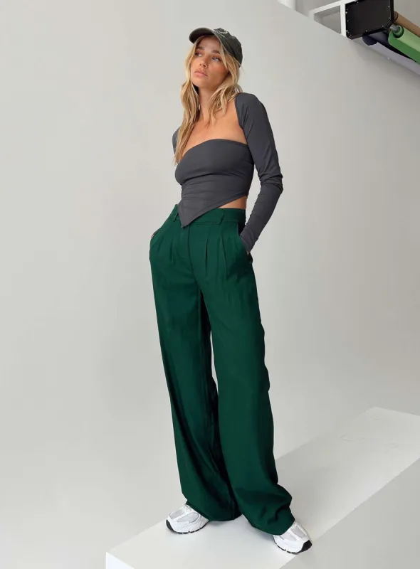 Kacey Pants Forest Green sold by Princess Polly
