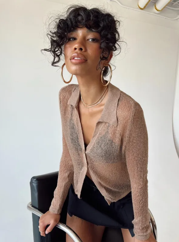 Mariam Shirt Brown sold by Princess Polly