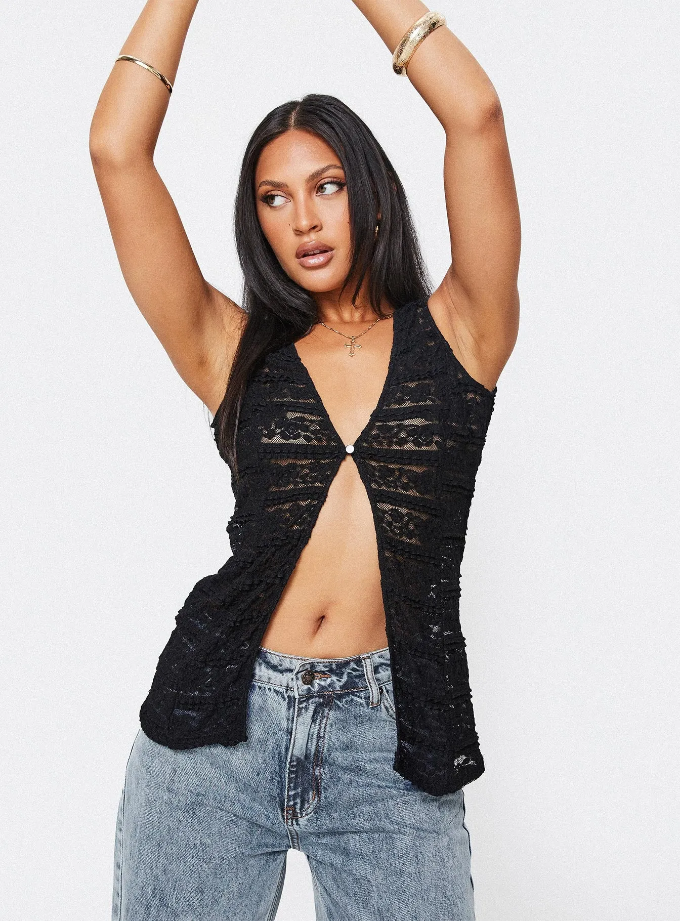 Olsen Vest Onyx sold by Princess Polly