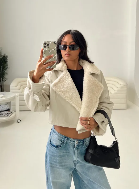 Off Duty Jacket Cream sold by Princess Polly