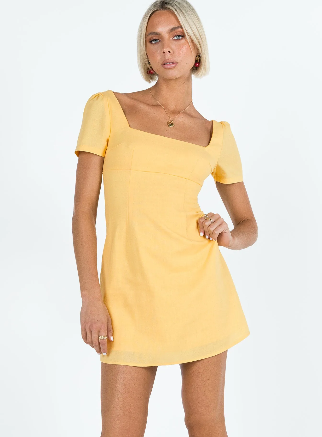 Hastings Mini Dress Yellow sold by Princess Polly product image thumbnail 2
