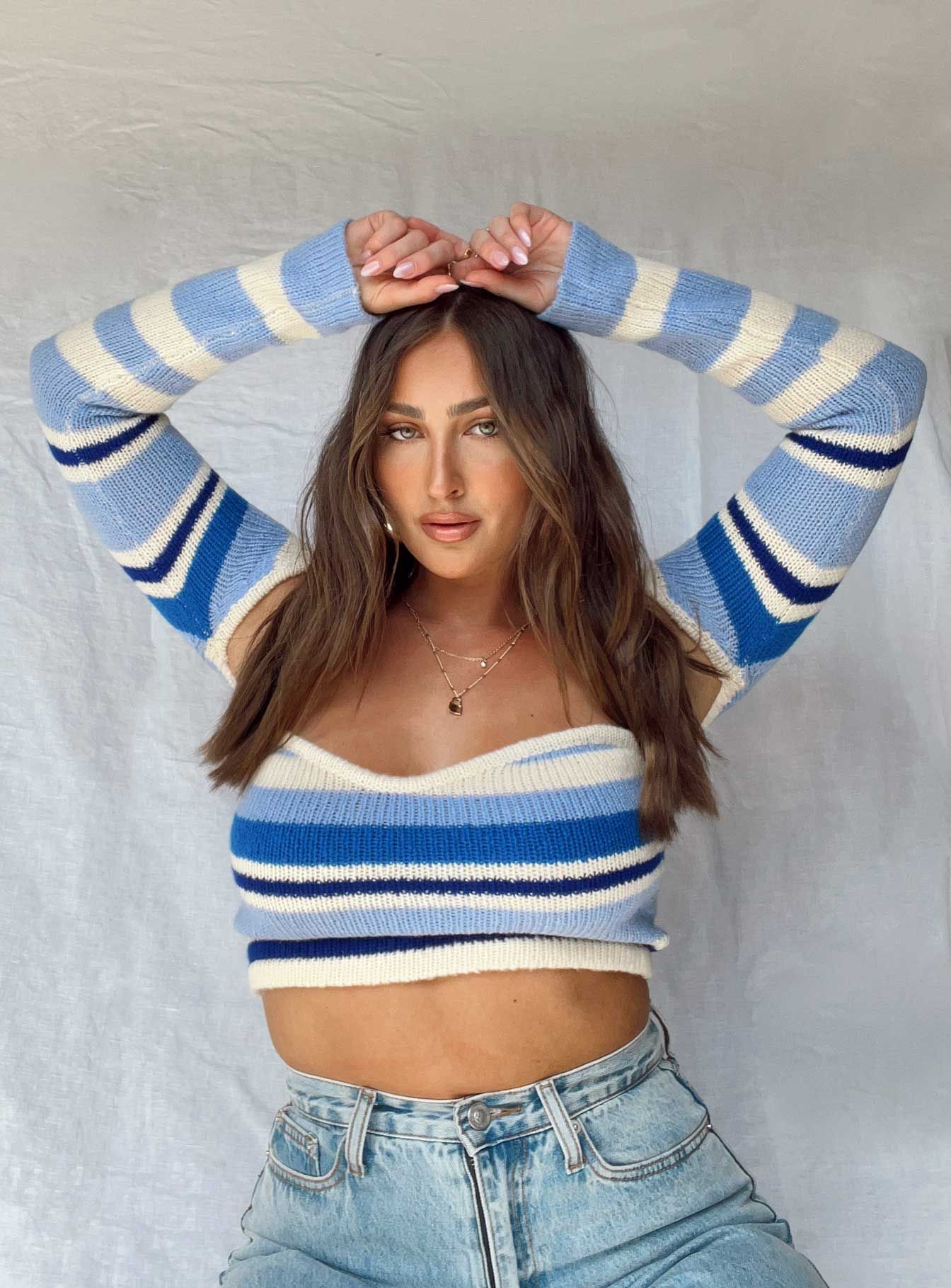 Serafini Bolero Knit Top Blue sold by Princess Polly product image thumbnail 2