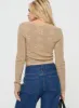 Flolie Long Sleeve Top Beige sold by Princess Polly