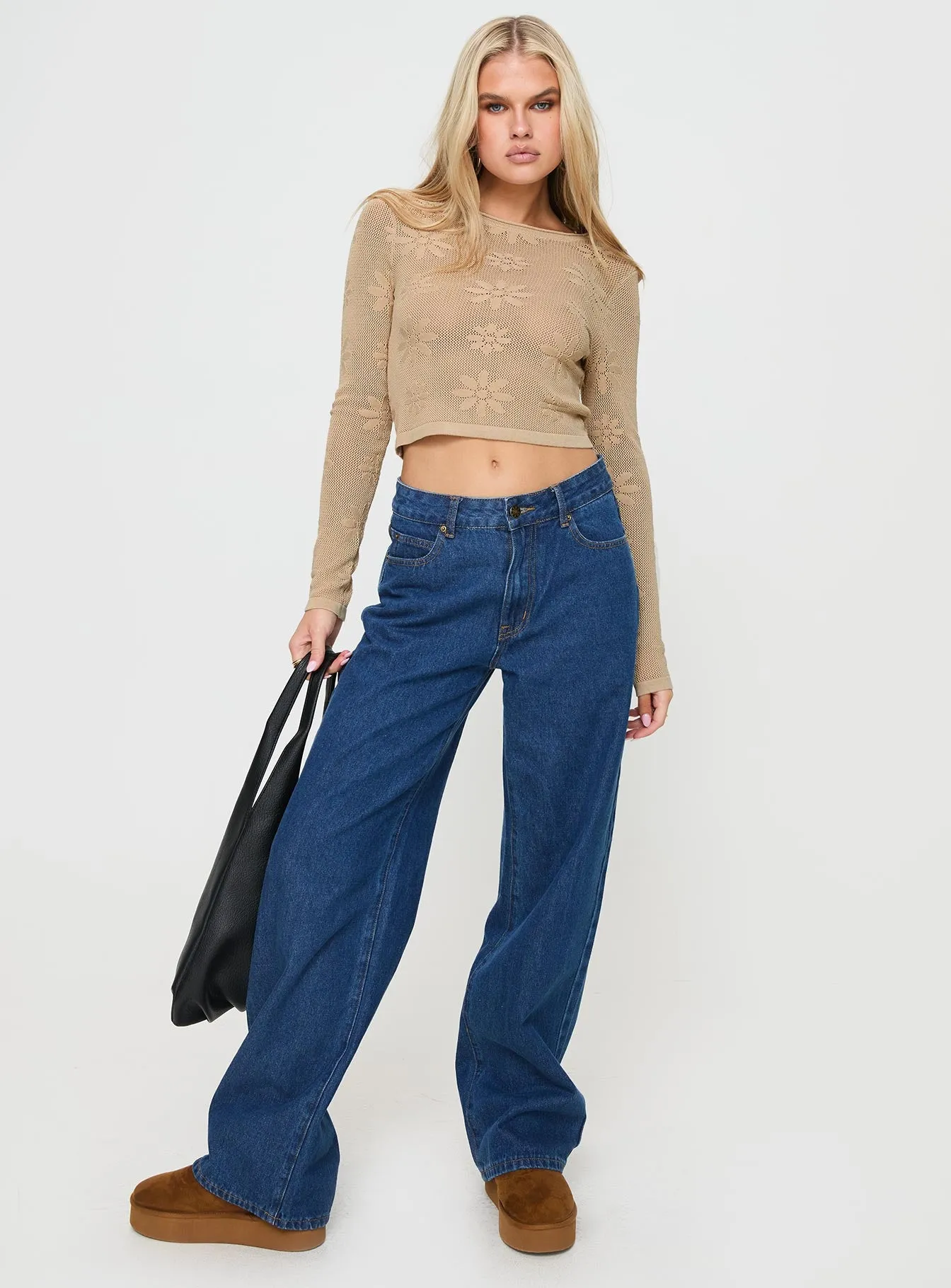 Flolie Long Sleeve Top Beige sold by Princess Polly product image thumbnail 2