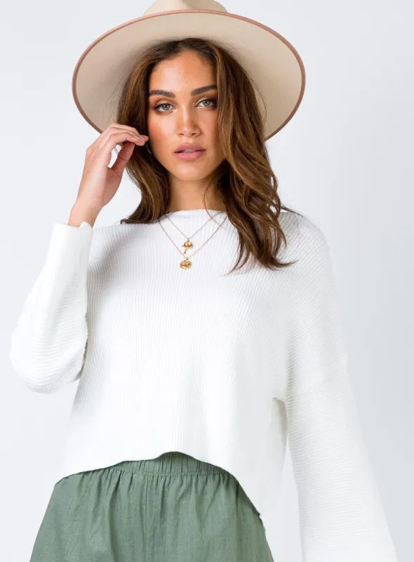 Laneway Long Sleeve Top Cream sold by Princess Polly