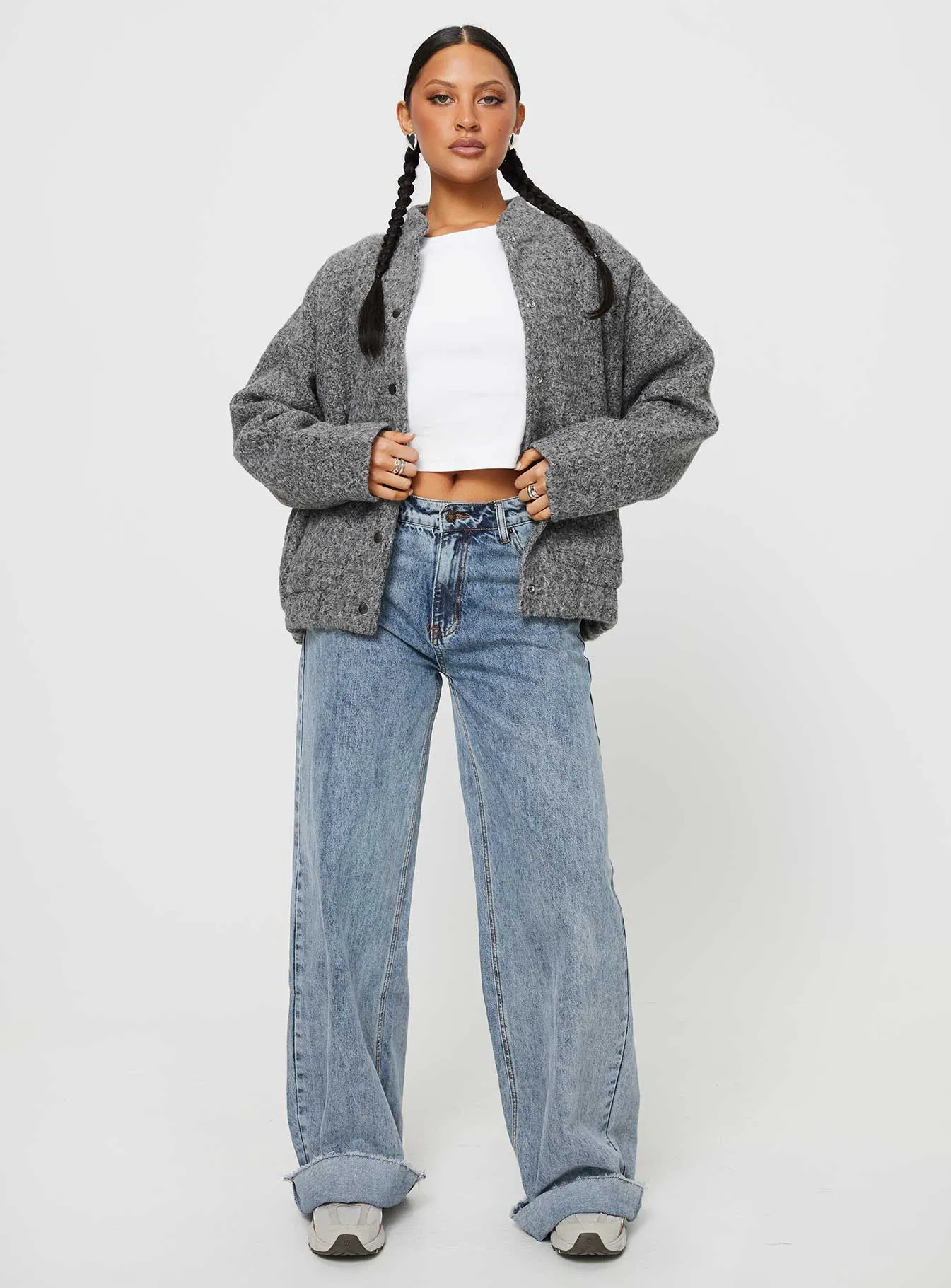 Stillar Bomber Jacket Grey sold by Princess Polly product image thumbnail 3