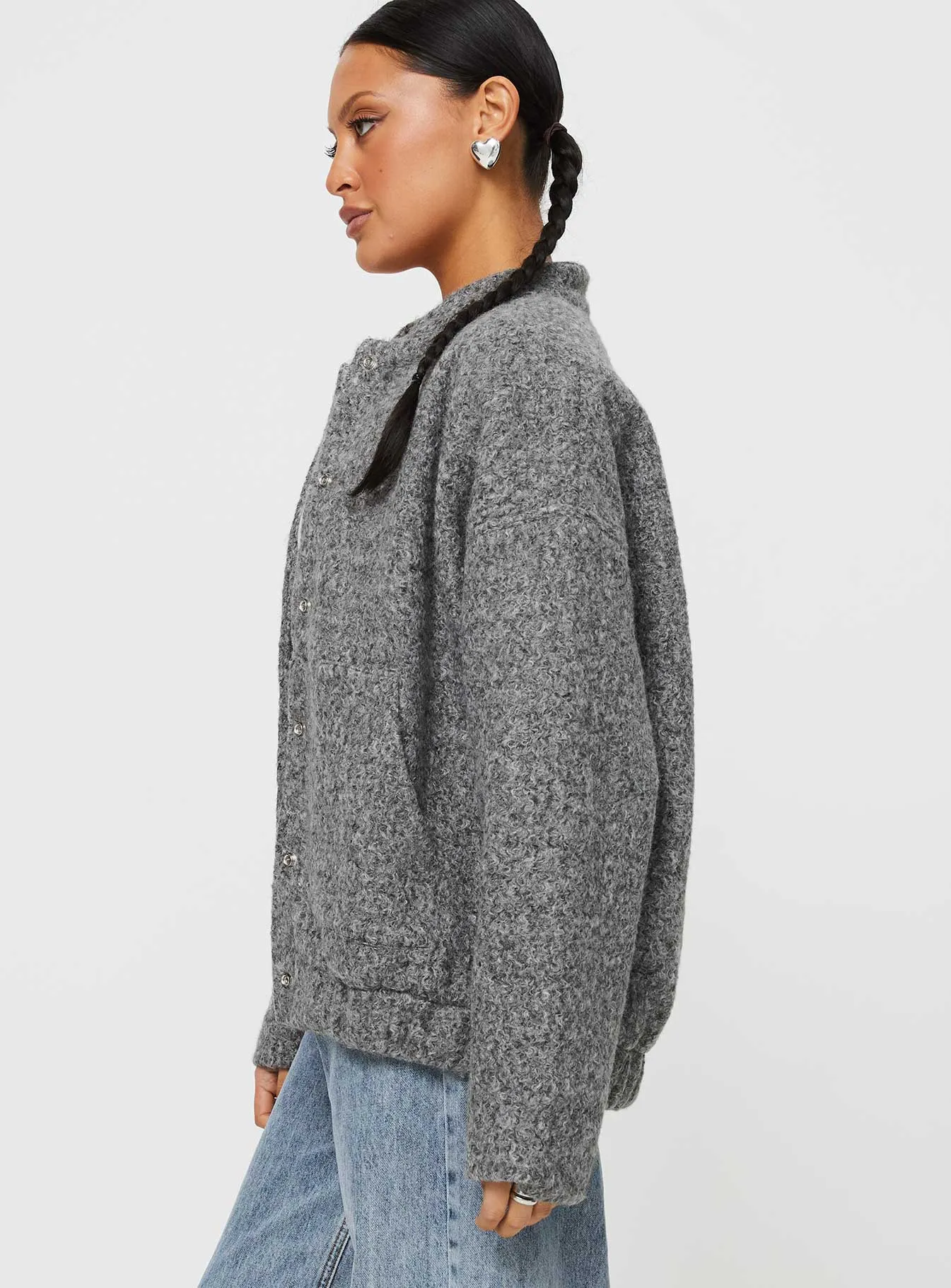 Stillar Bomber Jacket Grey sold by Princess Polly product image thumbnail 4