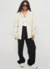Goldsmith Faux Leather Bomber Jacket Cream sold by Princess Polly