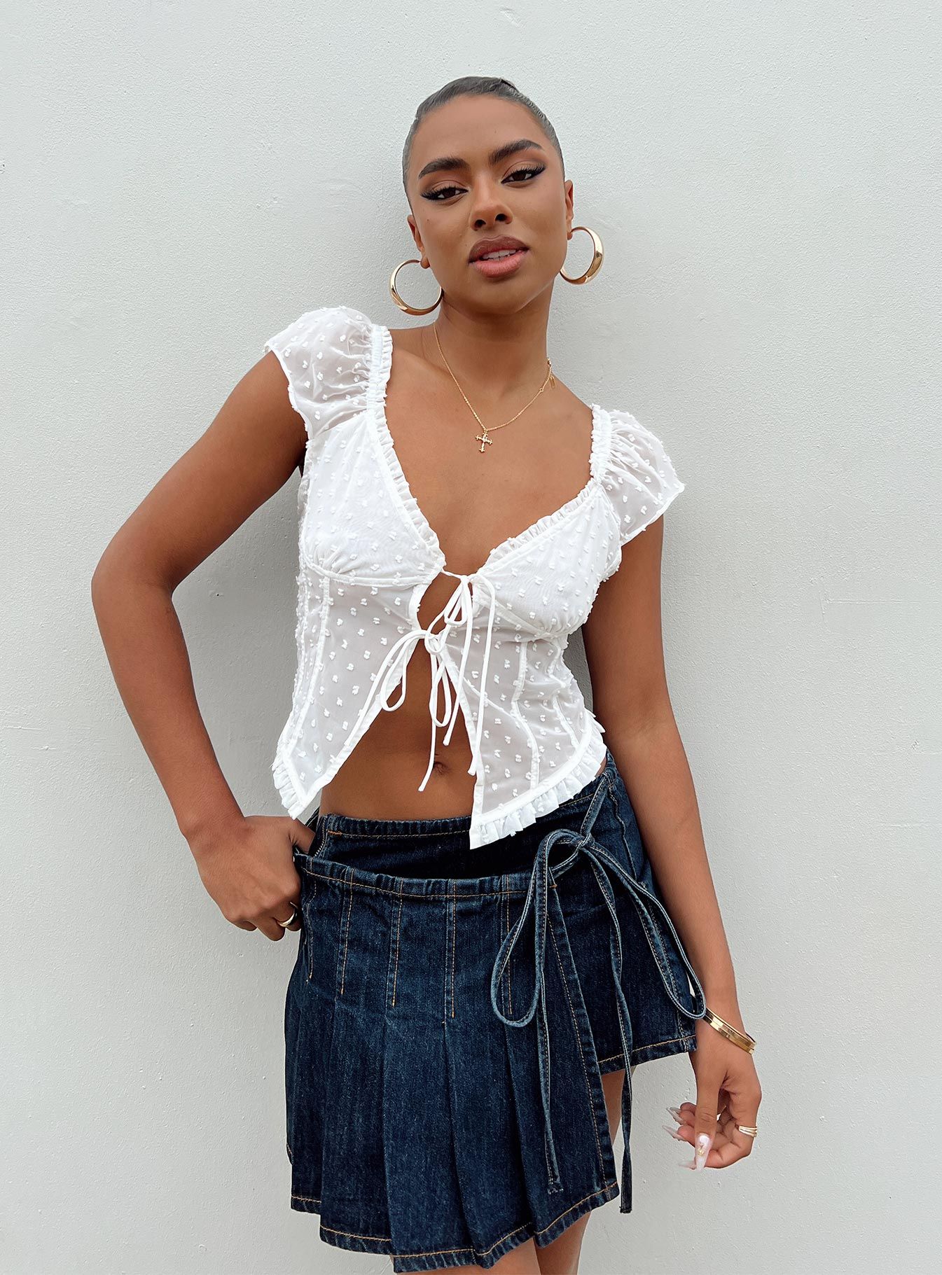 Elvia Top White sold by Princess Polly